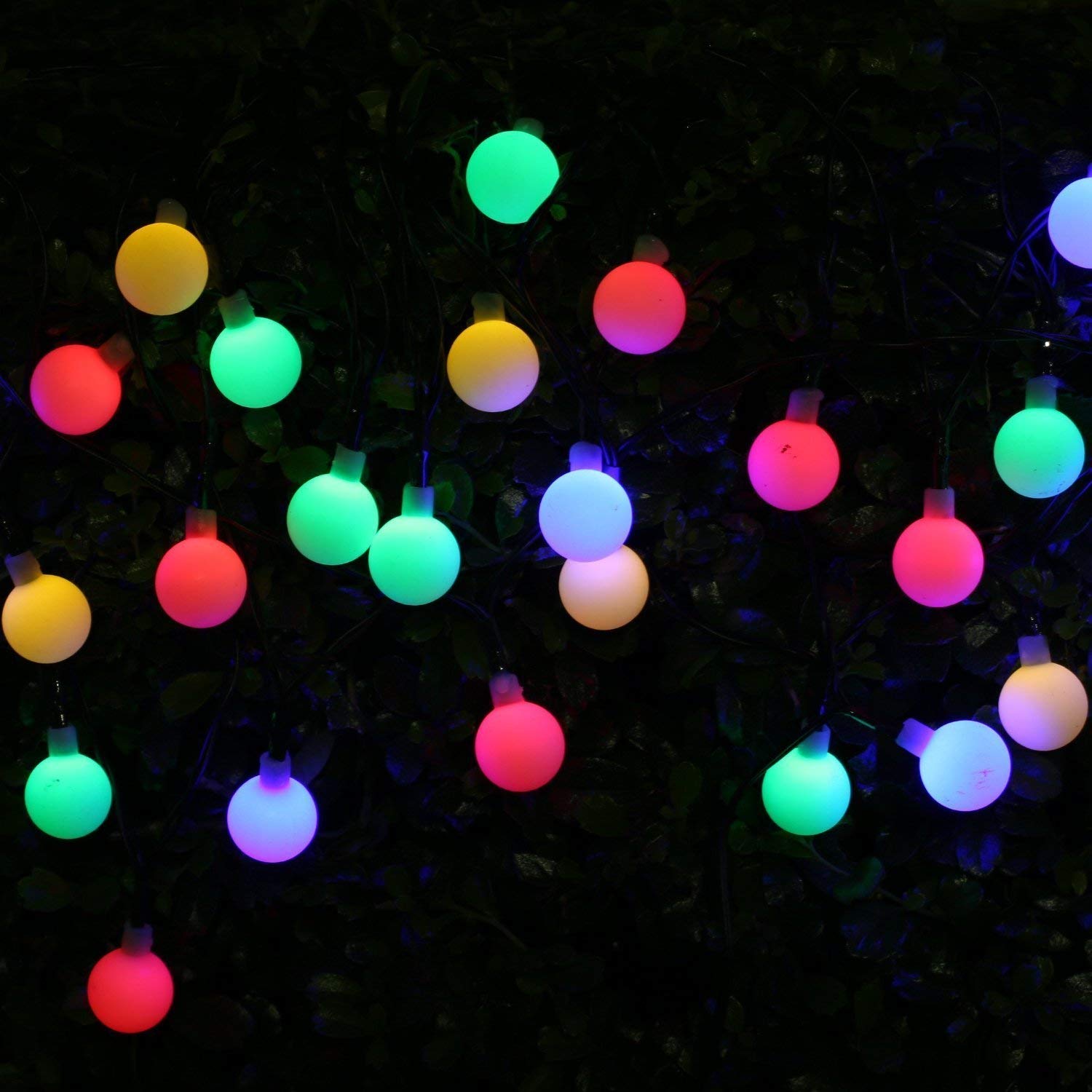 Guirnalda de luces solares multicolor de 12m para ambientar fiestas al aire libre en patios 8
