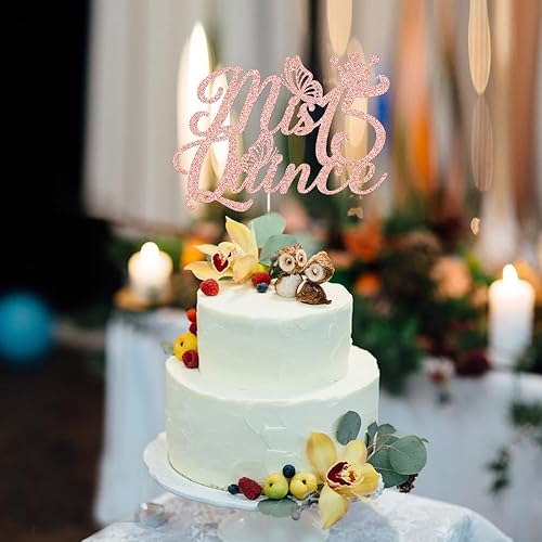 Miniatura 3 de Kaoenla Mis membrillo 15 para tartas dorado con purpurina para cumpleaños 15, saludos a los 15 años, quinceañera de 15, decoraciones de feliz