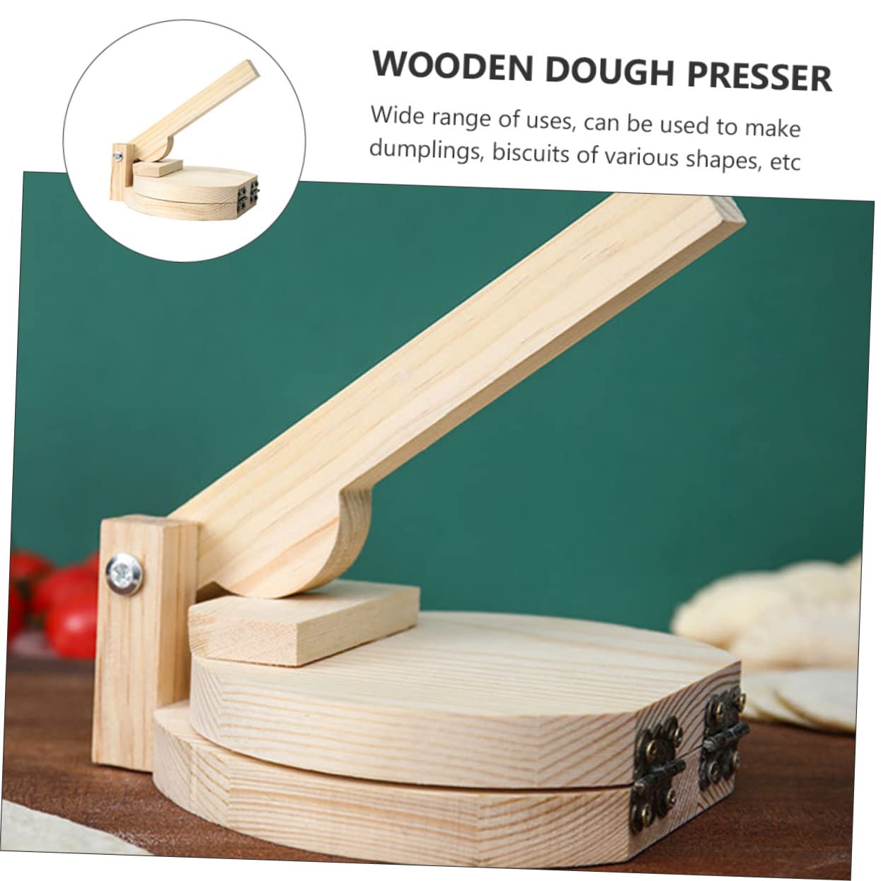 Cabilock Manual Dumpling Wrapper Mold Press Machine for Essential Kitchen Tool Wood Material