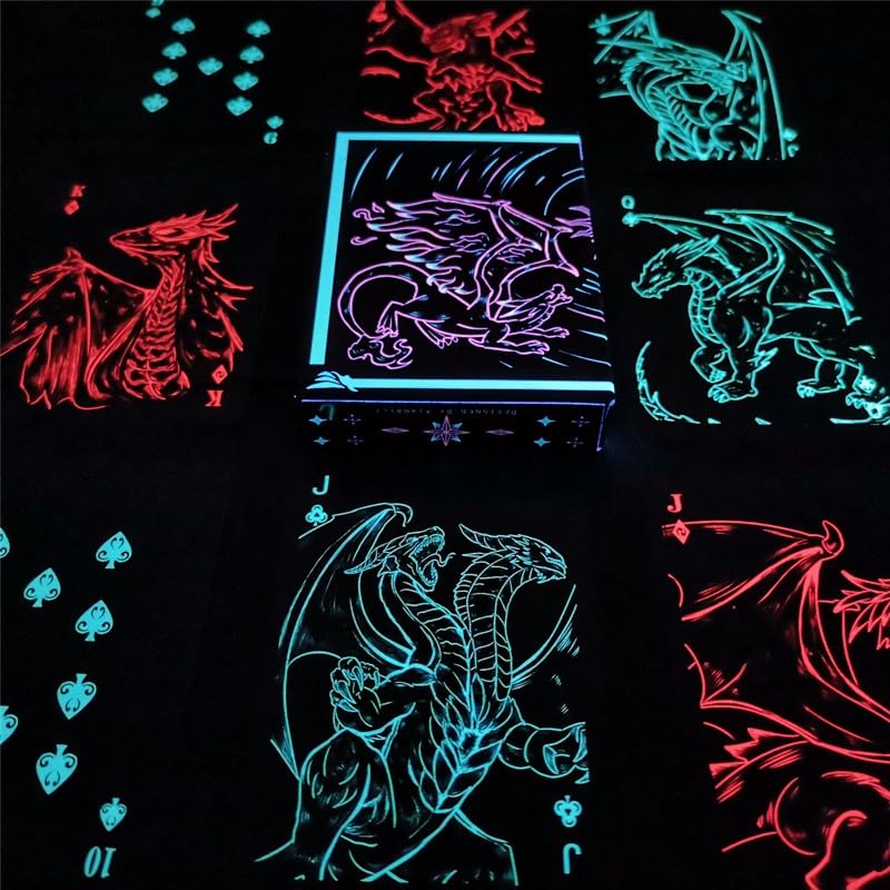 Naipes de poker fluorescentes Dragon Roar miniatura 5