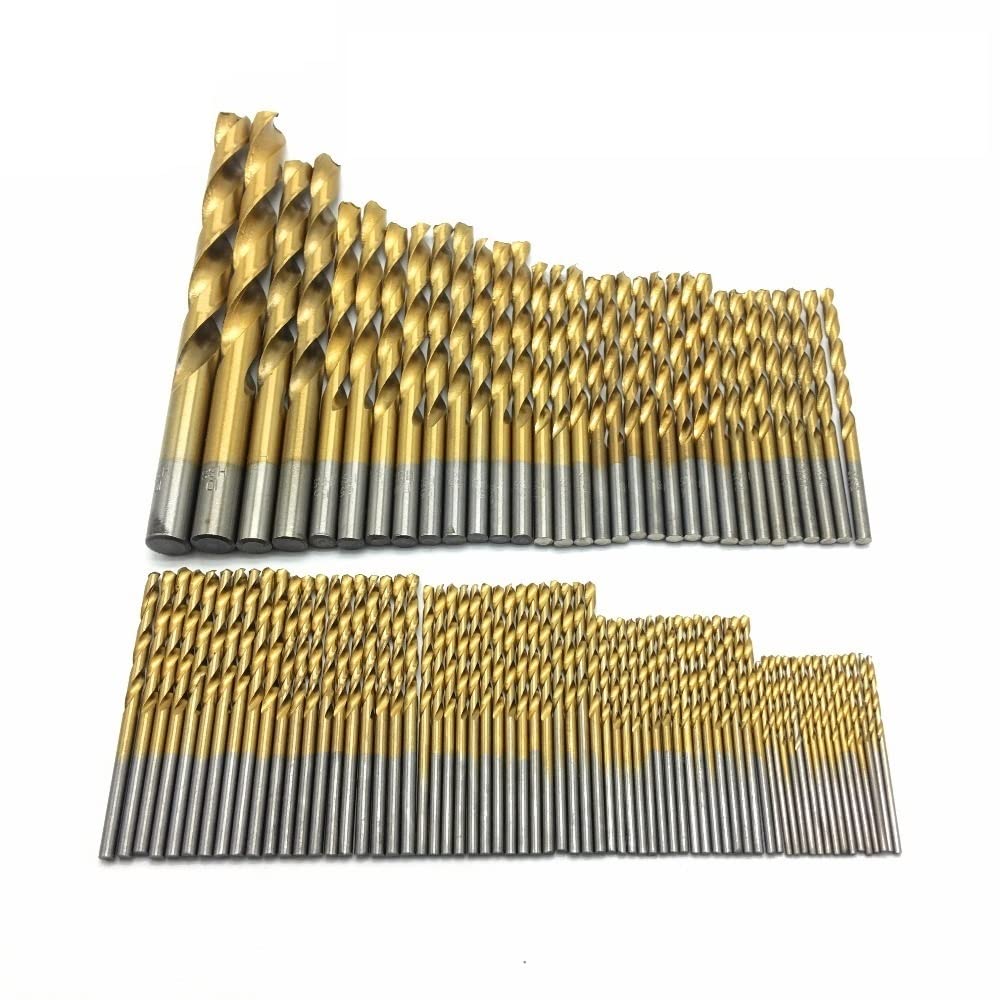 99pcs/Set 1.5mm - 10mm Juego de brocas de acero de alta velocidad HSS recubiertas de titanio Herramienta