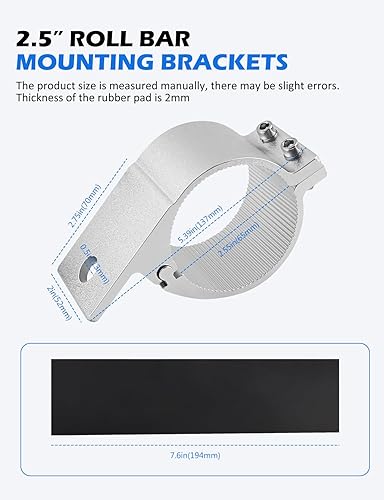 Miniatura 2 de Soporte de barra de luz LED de 2.5", soportes de abrazadera de tubo, soportes de montaje de barra antivuelco para UTV Jeep Truck, 2 piezas