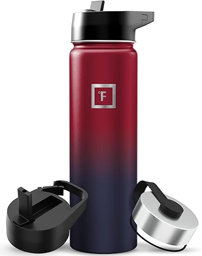 Miniatura 42 de IRON °FLASK Frasco de hidratación para acampar y senderismo con pajilla, botella de agua deportiva de acero inoxidable con aislamiento de boca
