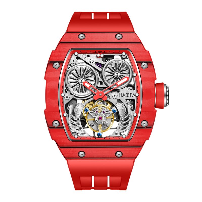 HAOFA TOURBILLON 自動巻き時計 オレンジラバー Amazon.com: Haofa TOURBILLON: All Models