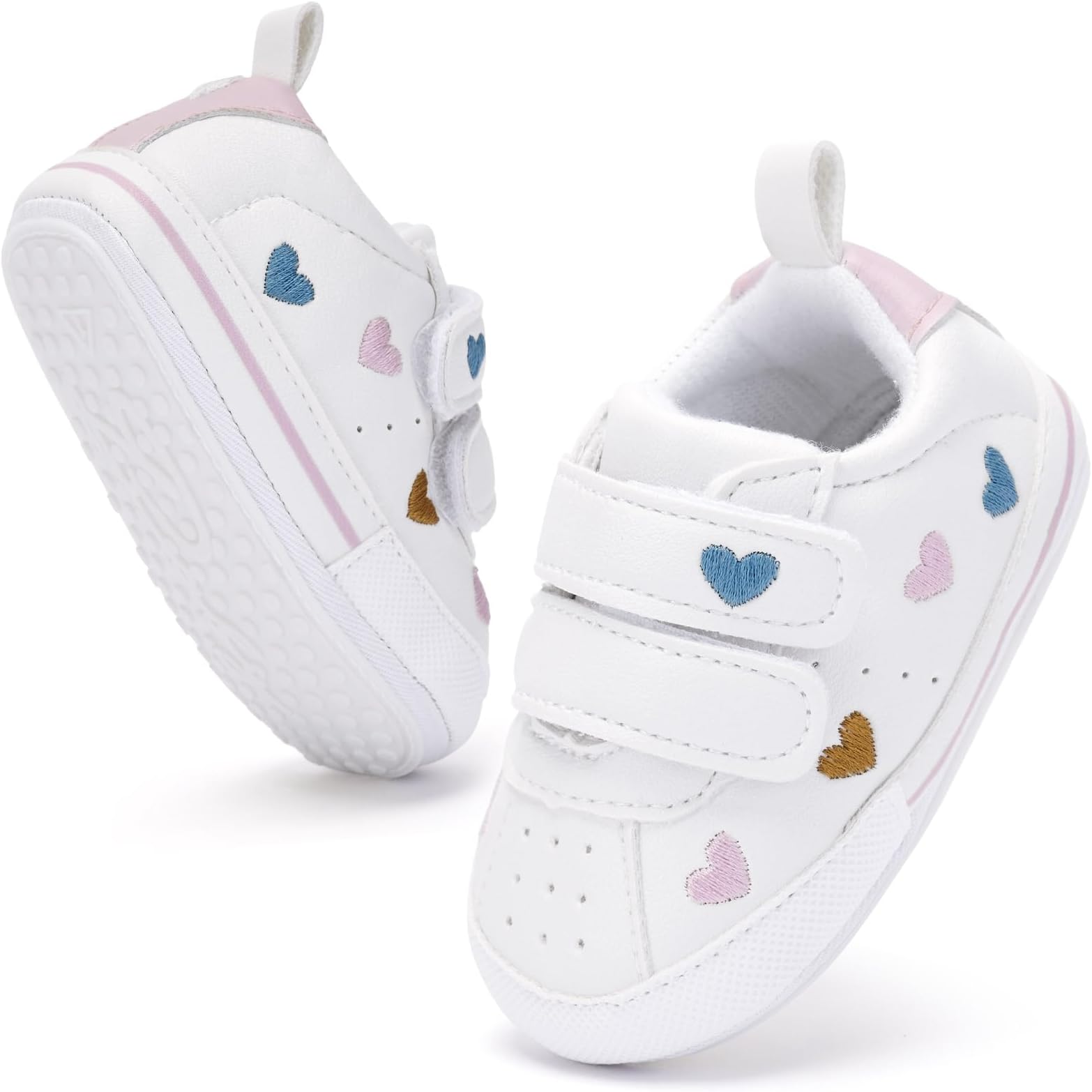 Baby Boys Girls Lightweight Shoes Non-Slip Soft Sole Sneakers Infant First Walking Toddler Crib Shoes Newborn Breathable Loafers Flats 0-18 Months