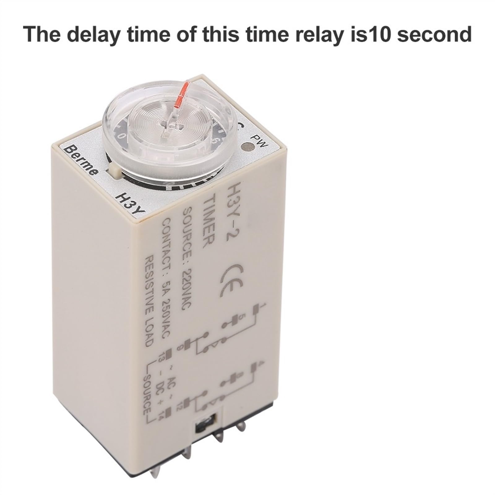 AC 220V H3Y-2 Temporizador Relé de tiempo 0-10 segundos 10s 10seg Relé de tiempo Bajo consumo de energía Relé temporizador de retardo