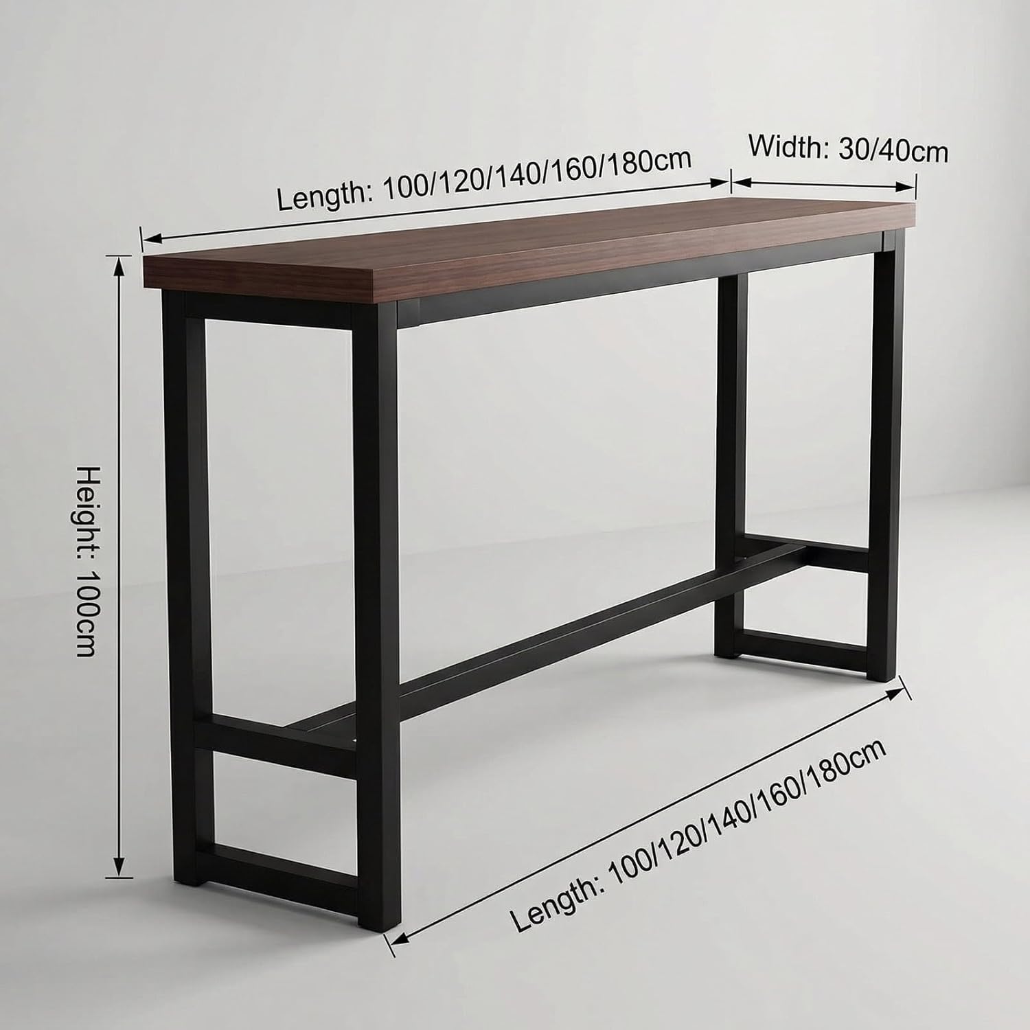 Kitchen Breakfast Bar,Bar Table,Breakfast Bar Table with Footrest,Metal Frame Pub Coffee Desk, Easy Assembly, Industrial Design, for Small Spaces Breakfast Nook,Home Kitchen Dining,Pub