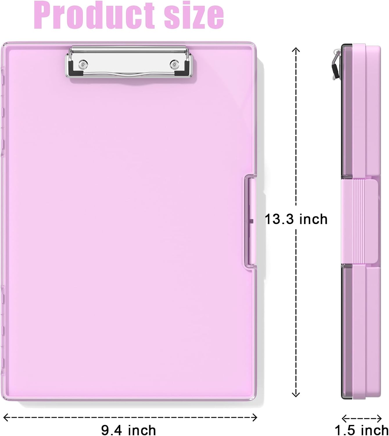 Hongri Clipboard with Storage, Pink 8.5 x 11 Clip Board, Dual Compartmen image 2