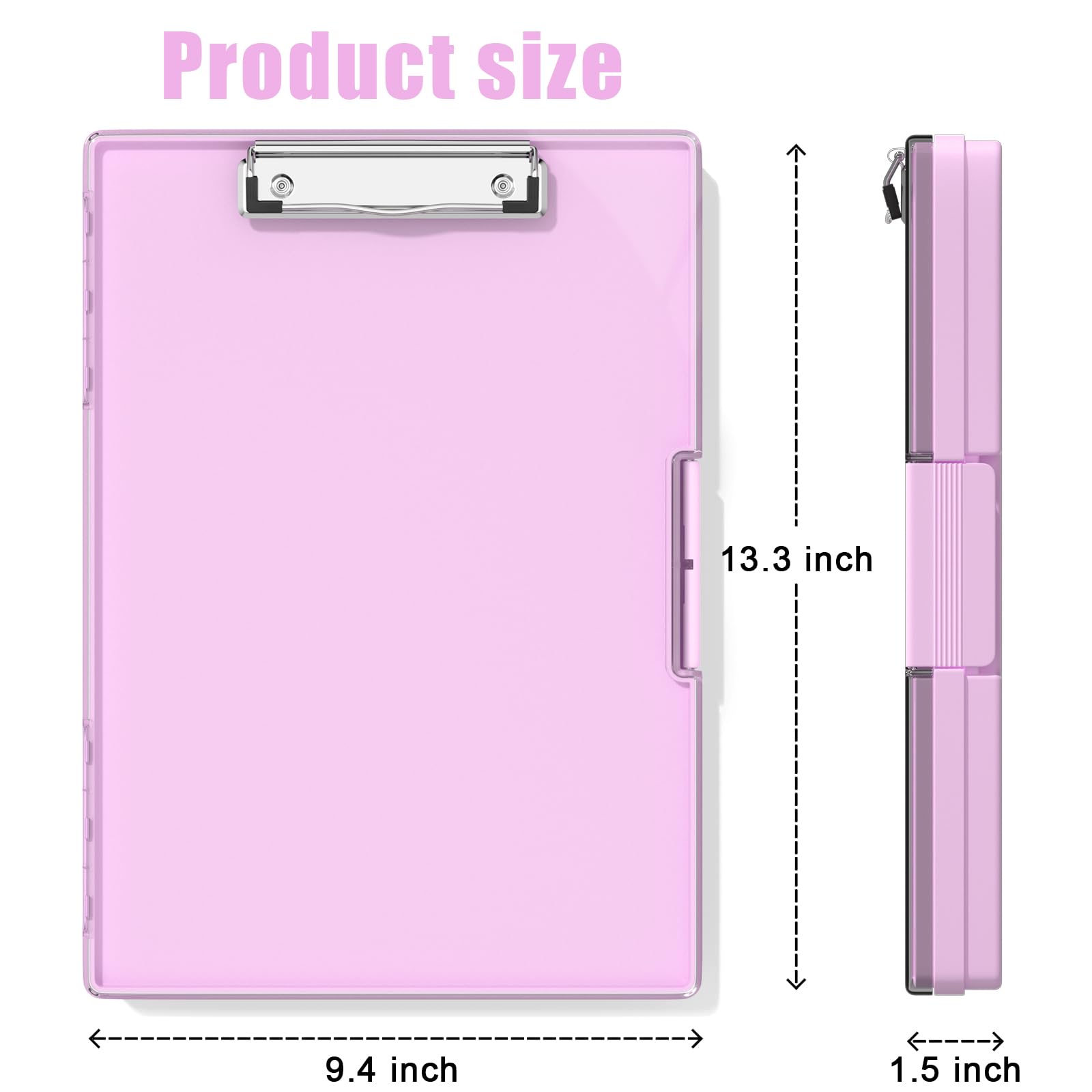 Hnogri Clipboard with Storage, Folder Nursing Clipboards Side Opening, Heavy Duty Clipboard with Dual Compartment Storage Box - Image 2