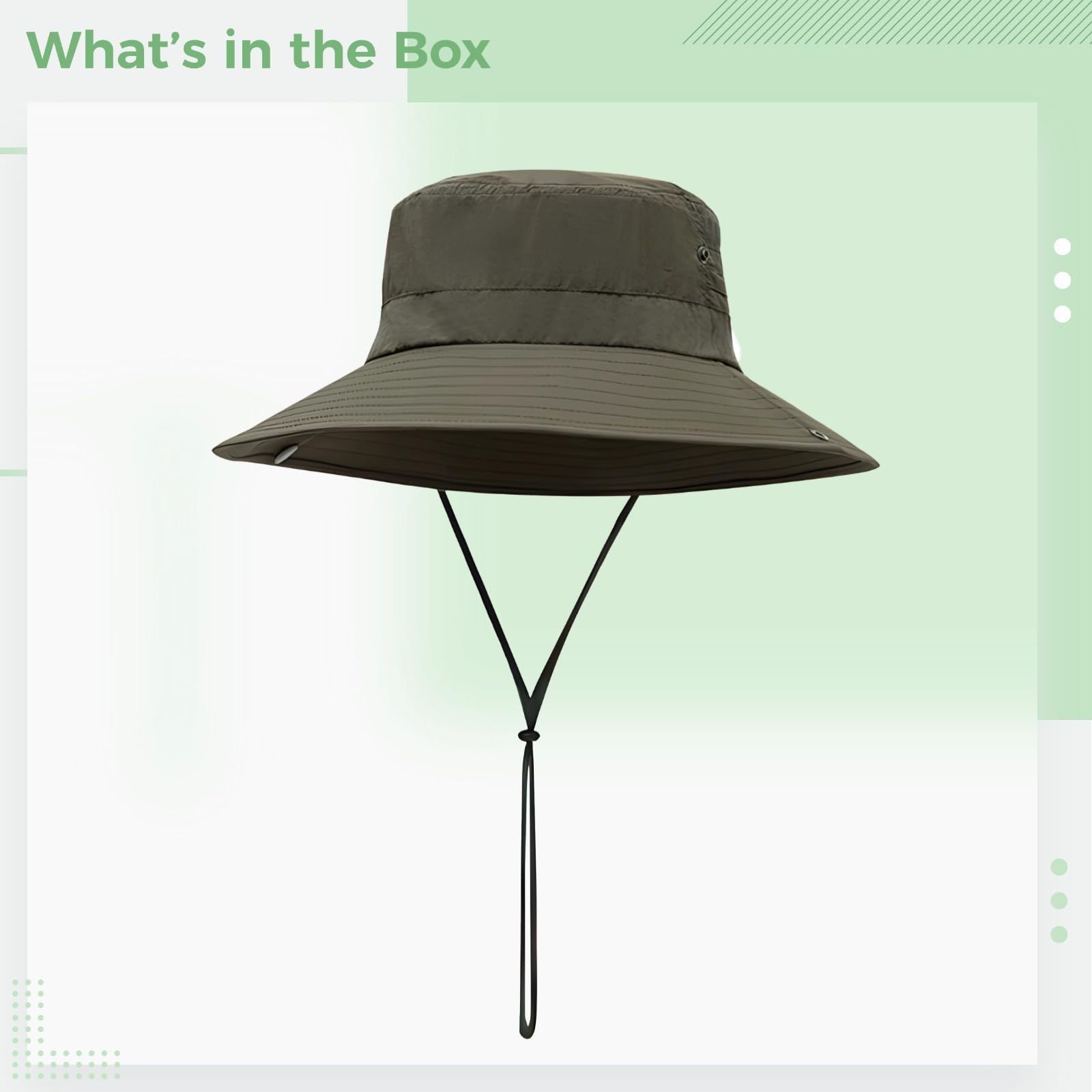 Cappello da pesca da uomo, a tesa larga, protezione UV UPF 50+, in nylon traspirante con perforazioni laser, sottogola regolabile, per sport all'aria aperta ed escursionismo