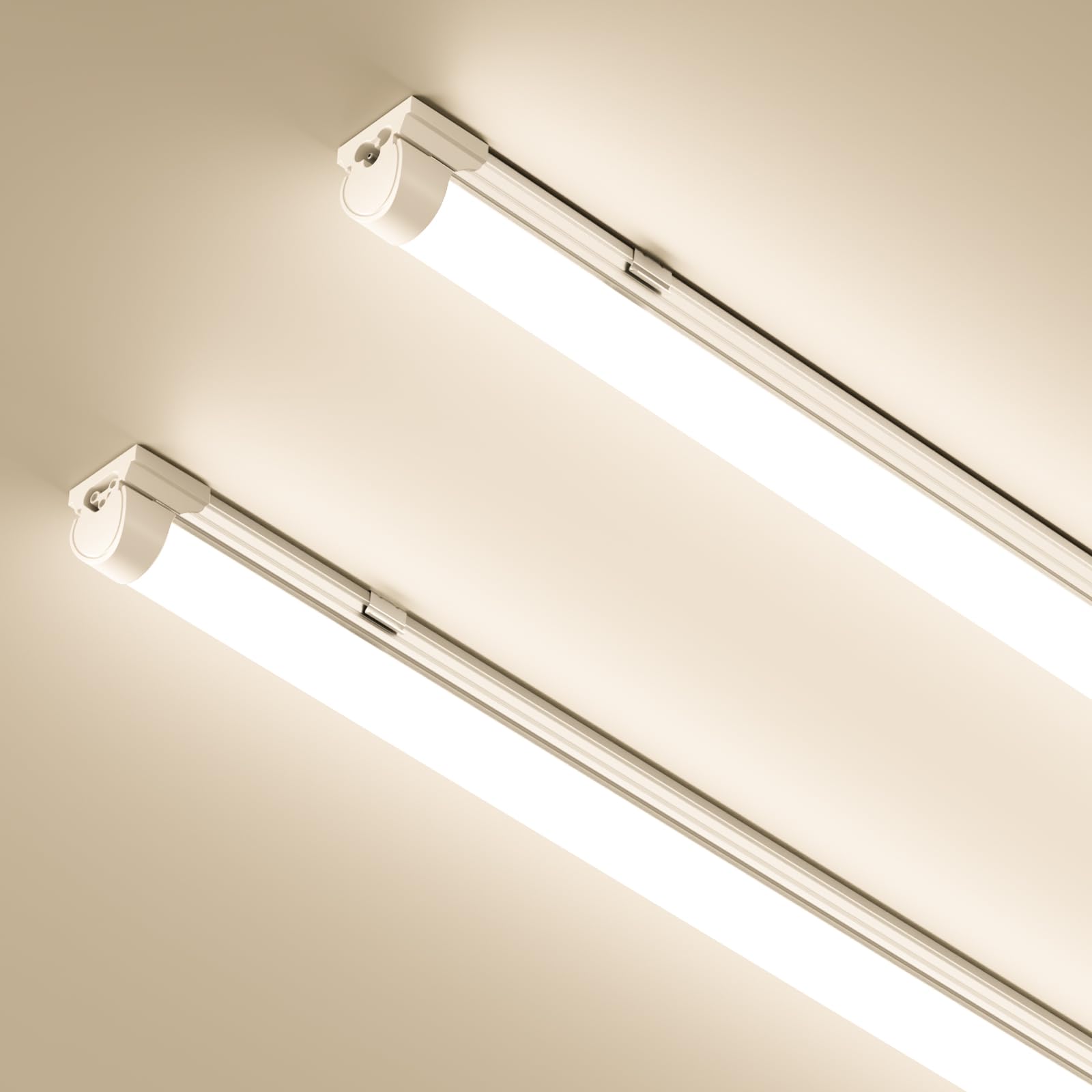 Barrina Lot de 2 lampes T8 Batten Light 117 cm, 36 W, 4200 lm, blanc froid 4000 K