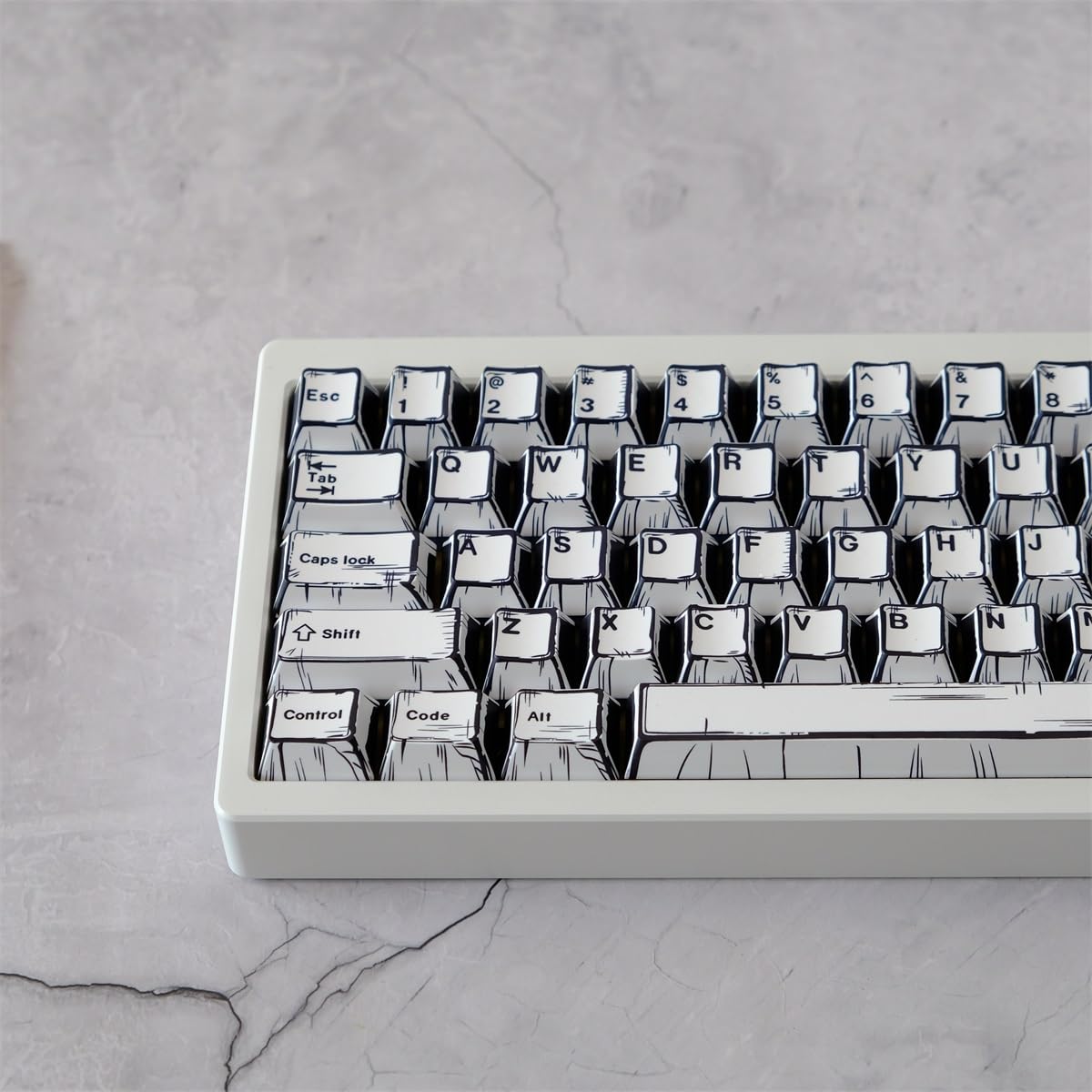 Klawisze w stylu komiksowym, japoński motyw mangi minimalistyczny PBT Cherry Profile Keycaps do niestandardowej klawiatury mechanicznej(Comic,Full Size Set)