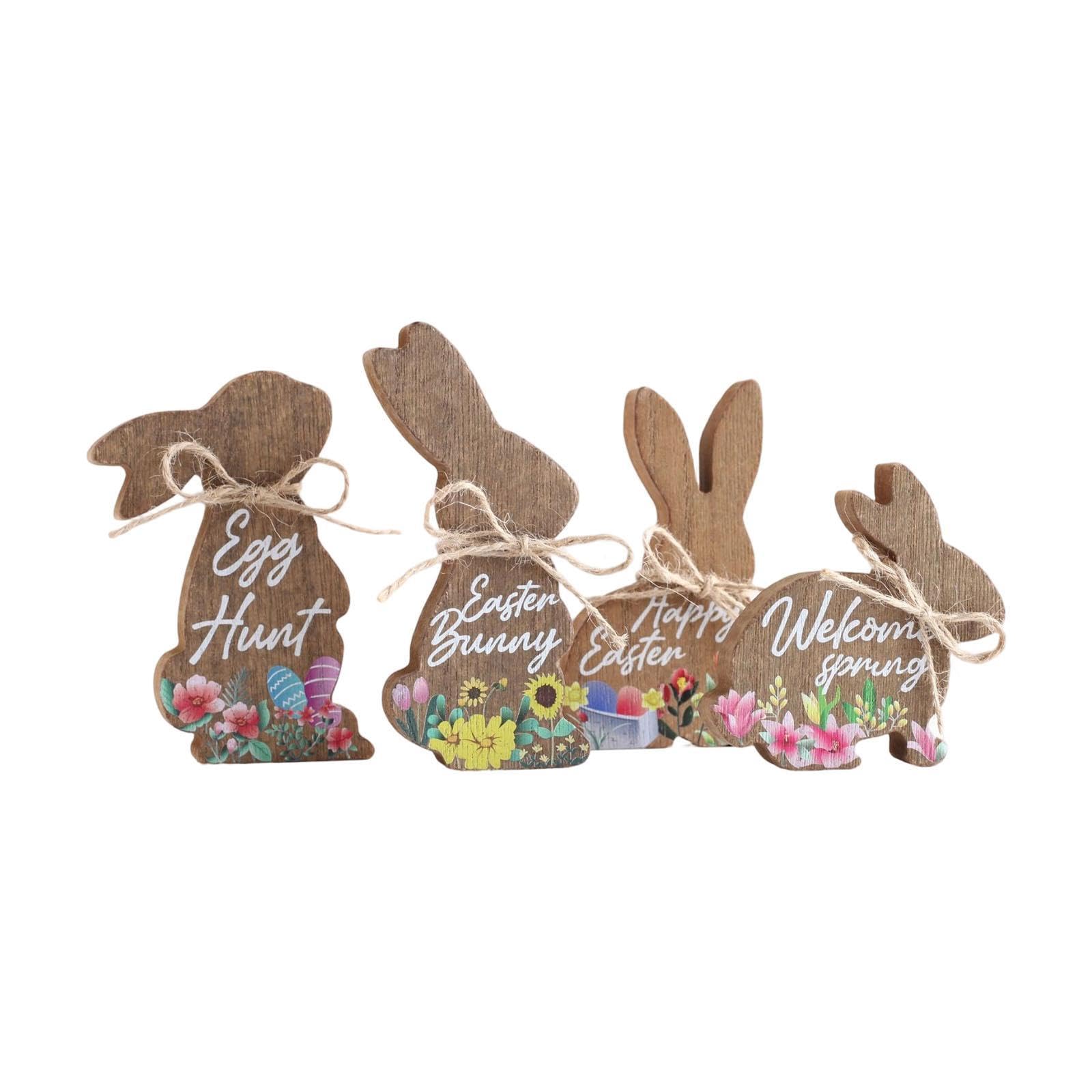 Lapin de Pâques élégant en lot de 4 statuettes aux finitions soignées