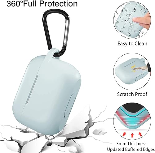 Miniatura 4 de Lerobo Funda para Airpods Pro, a prueba de golpes, lavable, de silicona, funda protectora compatible con Apple Airpods Pro, LED frontal visible