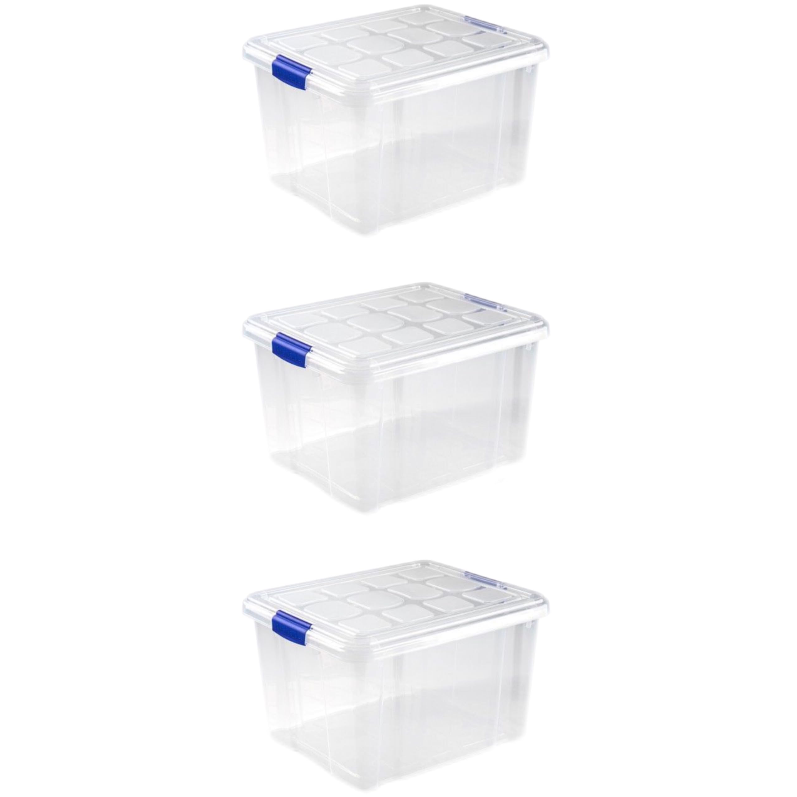 Set 3 caja de Almacenamiento,cajas de almacenaje de 5L,8L,12L,16L,25L y 35L. Caja de almacenamiento Plástico Transparente, multifuncional, para organización del hogar, con cierre hermético (25L)