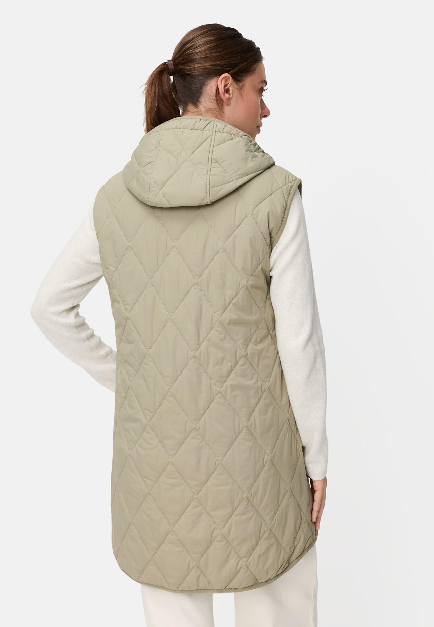 camel active Damen Lange Weste mit Kapuze