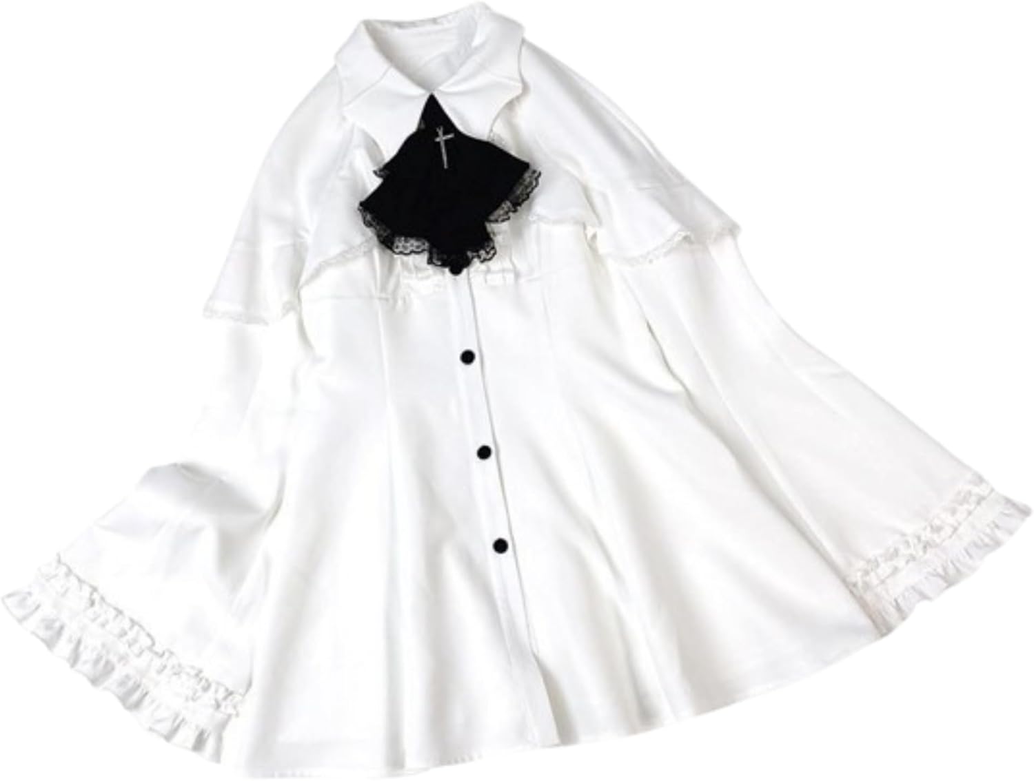 2 Pieces Lolita Sets Kawaii Long Sleeve Blouse Women Goth Tennis Pleated High Waisted Cute Ruffle A Line Skirts