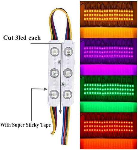 Miniatura 2 de Kit de luz LED para ventana de escaparate de 10 pies 5050 RGB de inyección LED módulo de luz con enchufe de alimentación y control remoto de 24