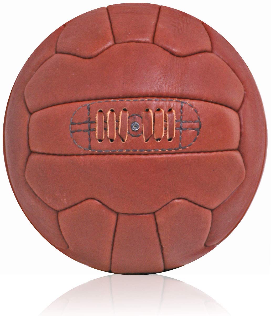 New Retro Leather 18 Panel Soccer Size 5 Vintage Style Hand Stitched Ball