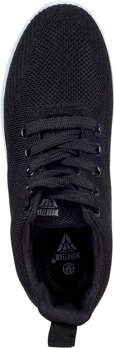 Workteam Zapatillas Blancas y Negras, Calzado Profesional Unisex Ligero y Transpirable, Plantilla Extraíble Amortiguada, Suela PVC Flexible, Lavables, Ideal Sanitario y Uso Profesional