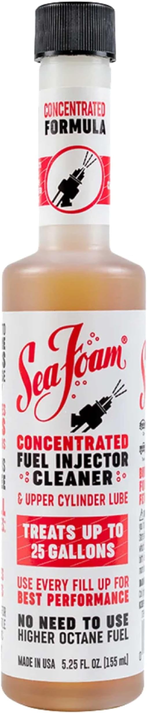 Sea Foam Concentrated Fuel Injector Cleaner,Helps clean fuel injectors & restore Injector patterns,Lubricates upper cylinders, Helps recover lost MPG & help reduce exhaust emission 155ml