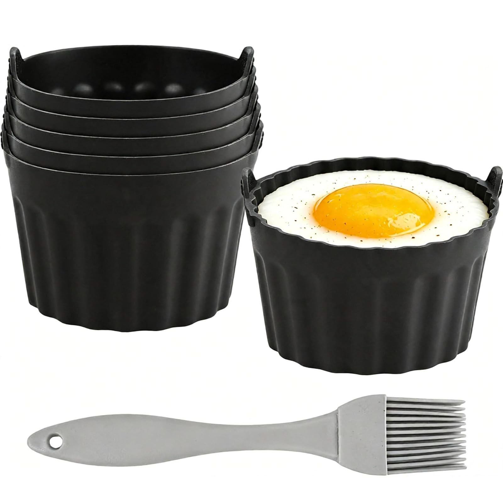 6 Pieces Ramekins for Air Fryer, 8cm Air Fryer Egg Mould for Baking