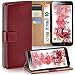 Produktbild MoEx Premium Book-Case Handytasche kompatibel mit Samsung Galaxy S5 Mini | Handyhülle mit Kartenfach und Ständer - 360 Grad Schutz Handy Tasche, Dunkel-Rot