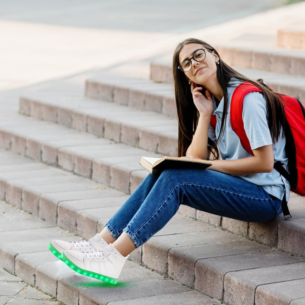 Light Up Shoes Men Women LED Shoes USB Charging Adult High Top LED Sneakers Glow in The Dark Footwear for Dancing Party Festivals - Image 3