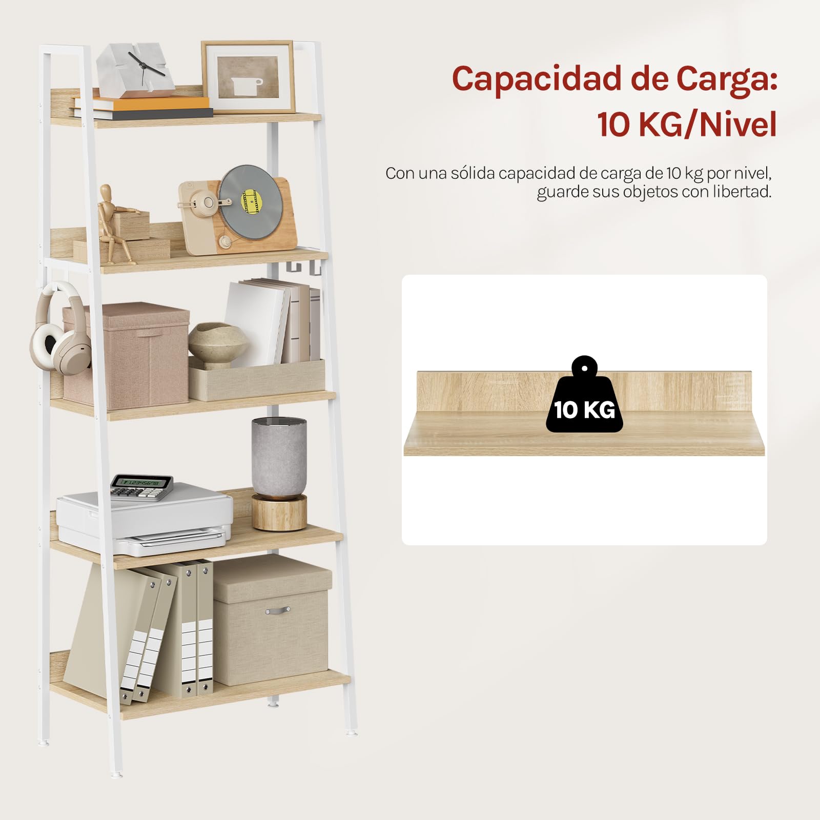 WOLTU Boekenkast wit boekenrek 6 kubussen opbergkasten, houten