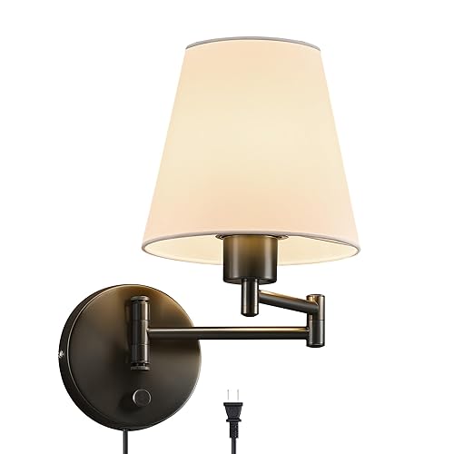 VONLUCE Modern Swing Arm Wall Mount Light Plug in, Corded
