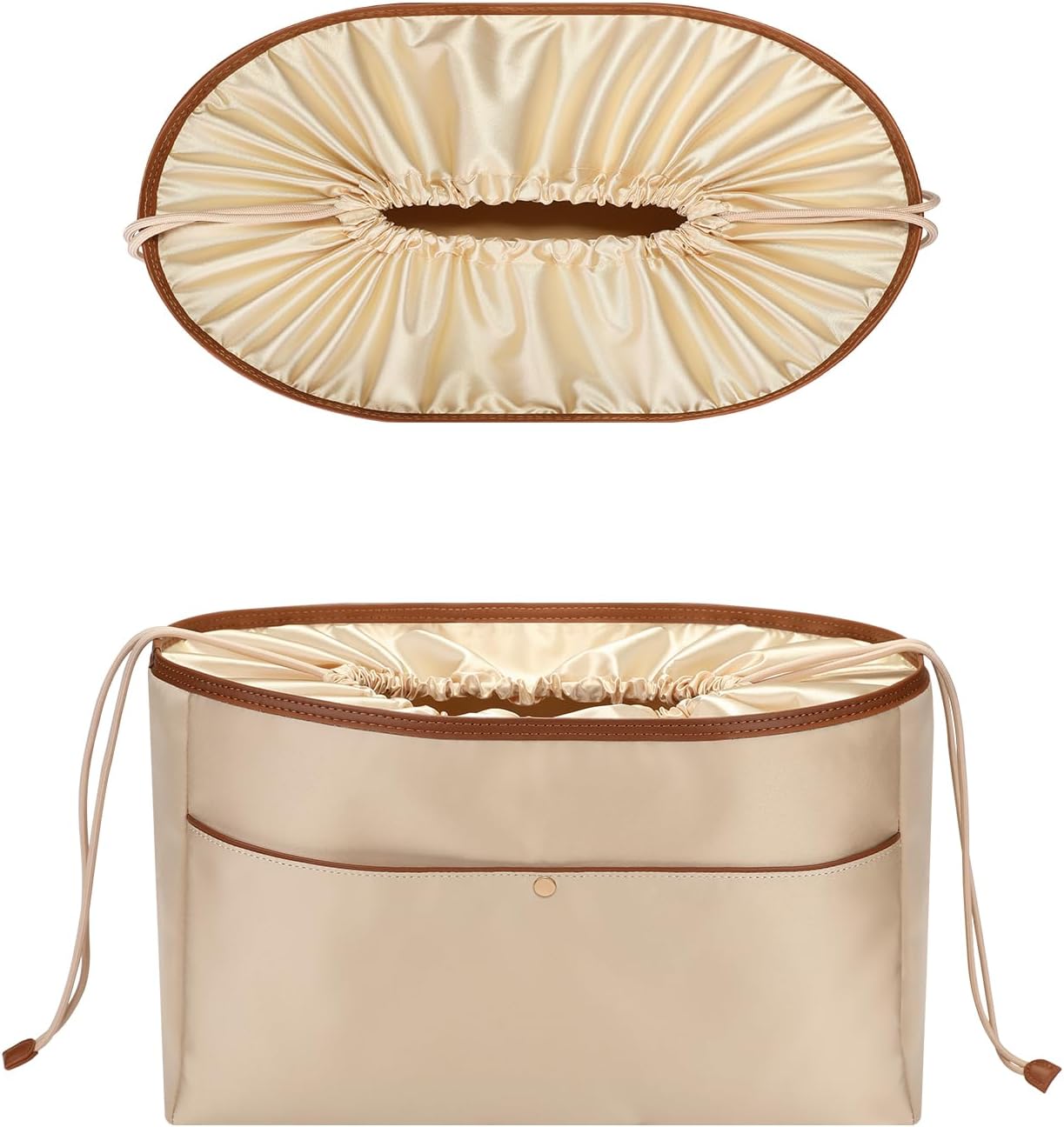 GIVLEFLY Purse Organizer Satin Drill Handbag Organizers Silk Fabric Tote Bag Organizer Handbag Organizer Storage Bag (Drawstring Style, Small)