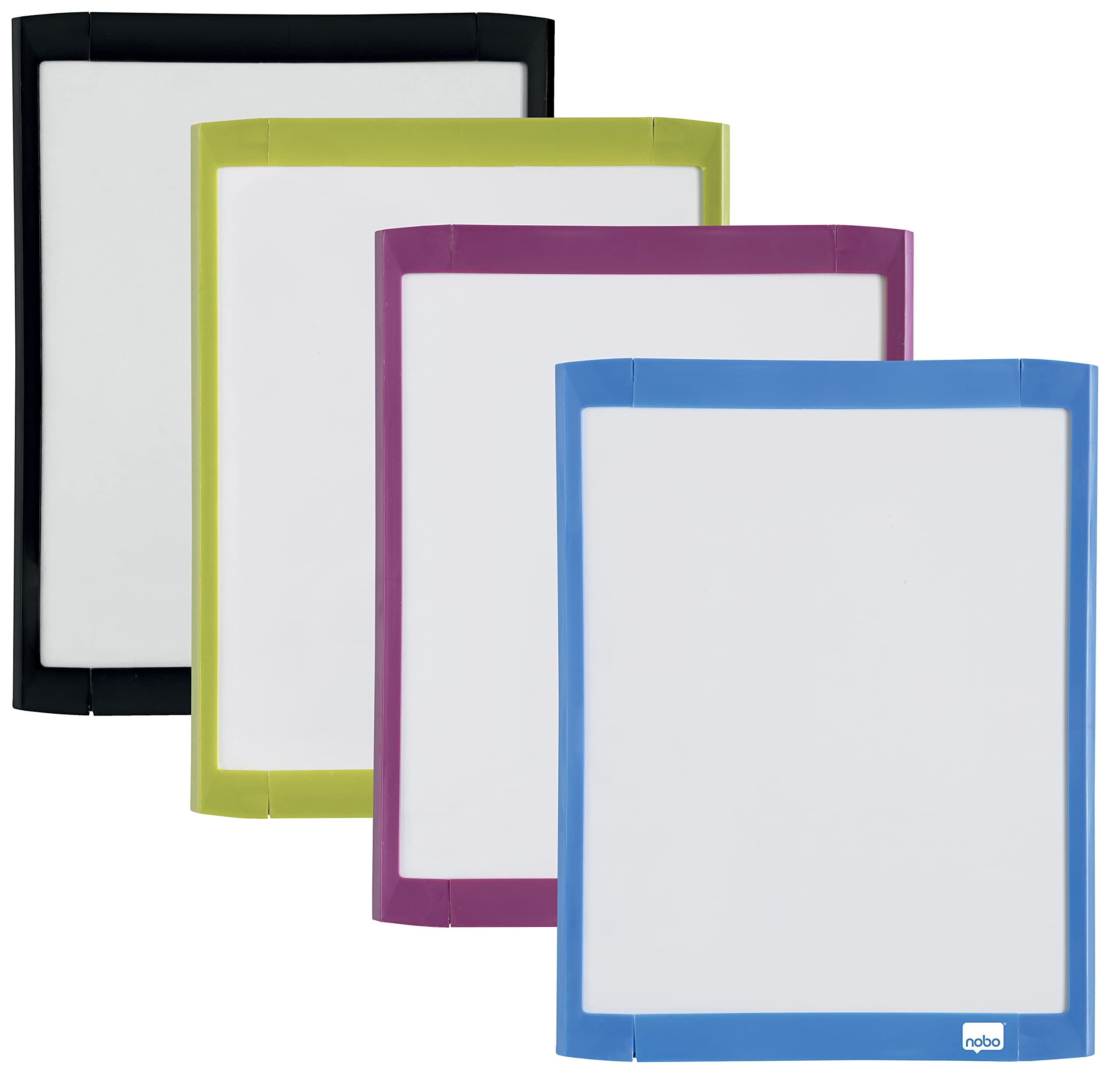 Rexel Magnetic Dry Wipe Personal Whiteboard, 280 x 216 mm, Includes Marker, Magnets, Eraser and Fitting Kit, White with Plastic Frame (Assorted Colours), 1903816