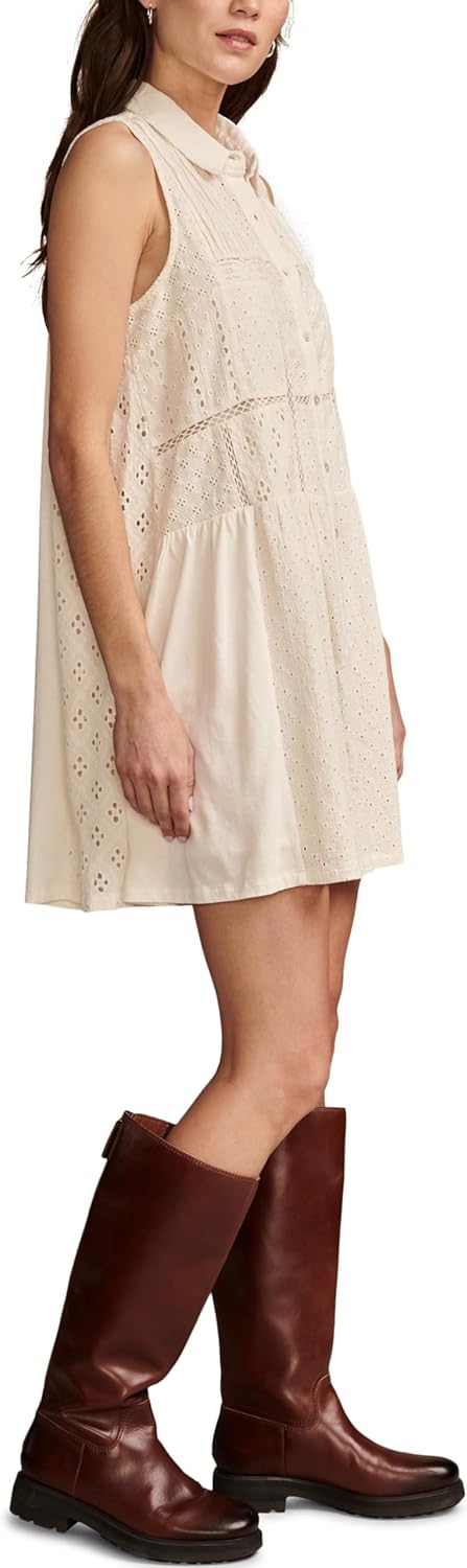 Lucky Brand Womens Lucky Brand Women's Collared Tiered Dress - Image 4