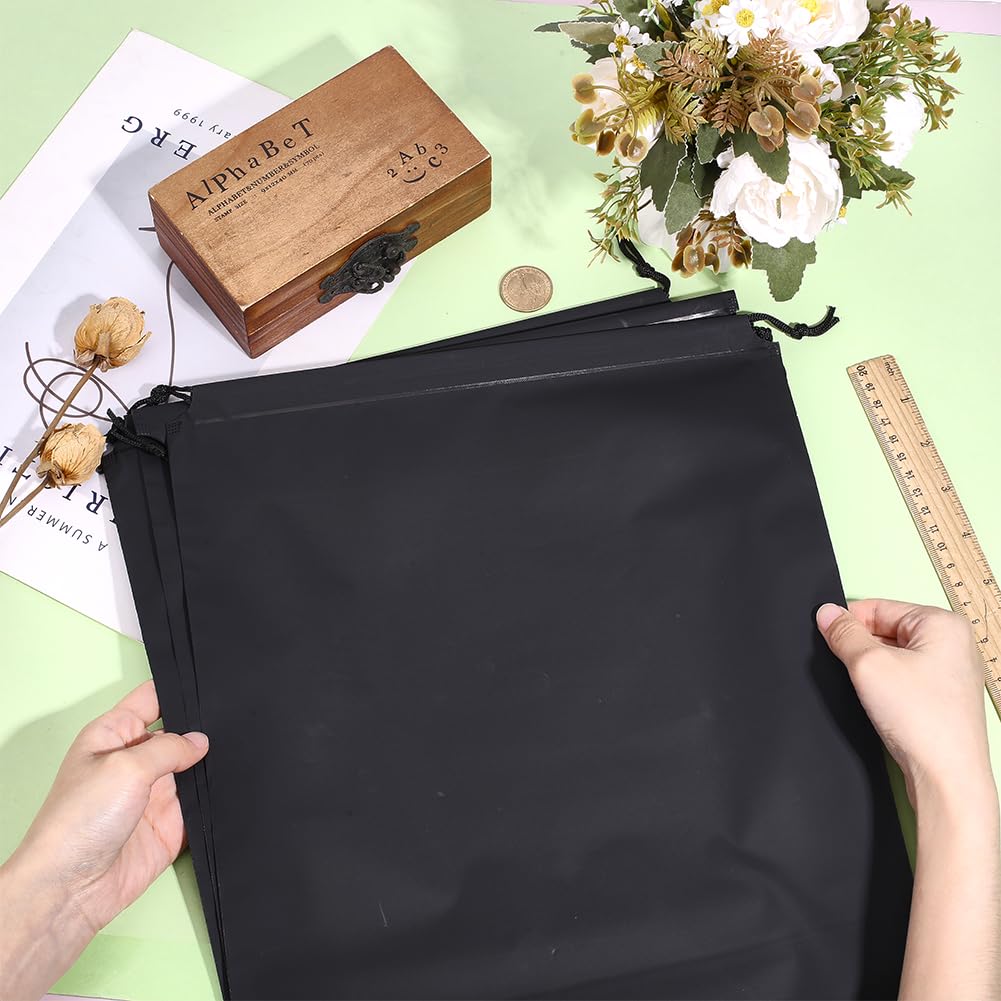 24 Stück Schuhbeutel, 40x30cm Schwarz Wasserabweisend Schuhtasche Großpackung Staubabweisende Schuhtaschen Mit Zugband Wiederverwendbares Für Schuhe Kleidung Spielsachen