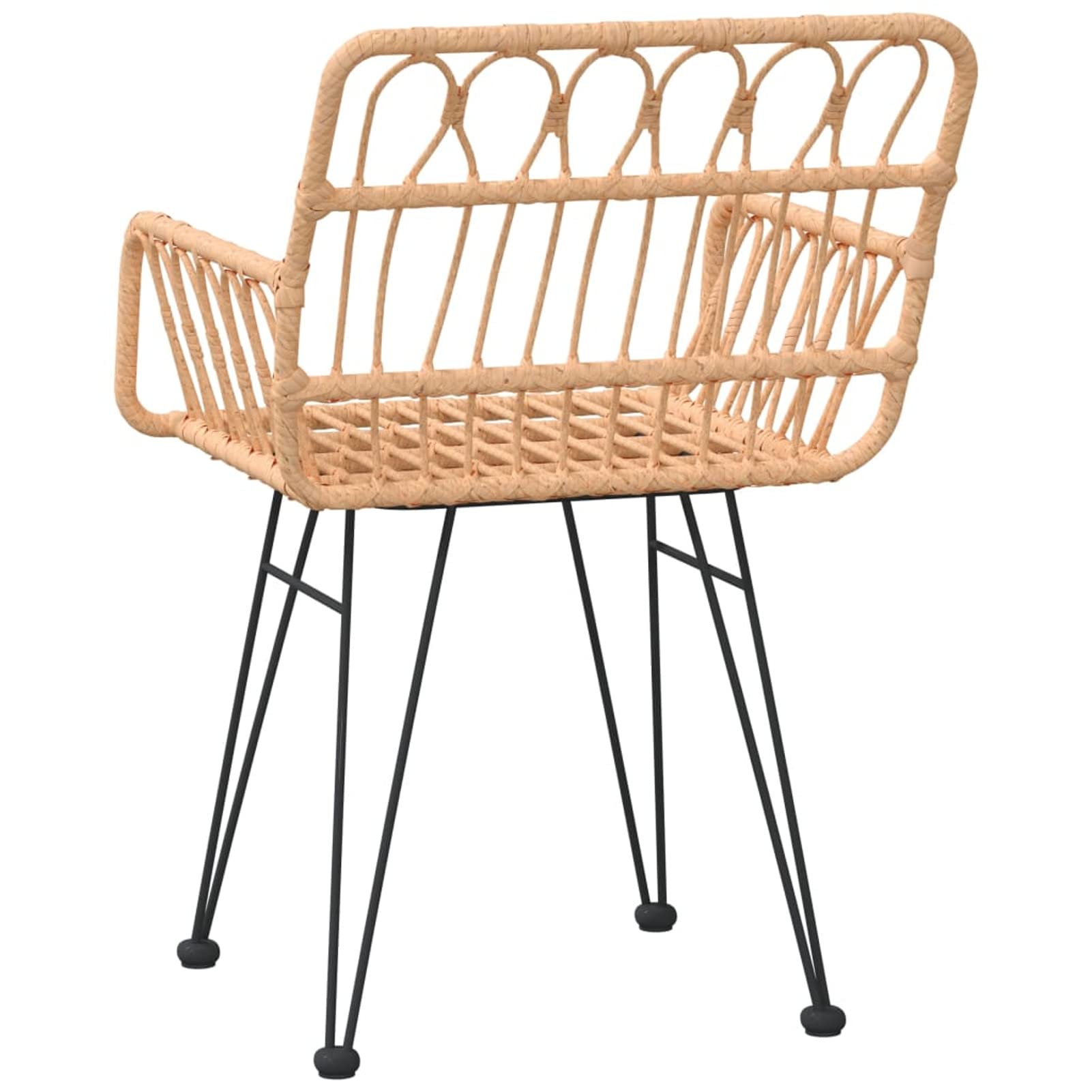 Krzesło z podłokietnikami, krzesło ogrodowe, metalowa struktura, krzesła ogrodowe 2 szt. z podłokietnikami 56x64x80 cm PE rattan