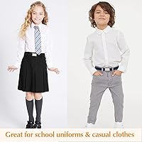 Vista 7 de JASGOOD Cinturón magnético ajustable para niños y niñas, cinturón elástico con hebilla magnética fácil para niñas de regreso a la escuela