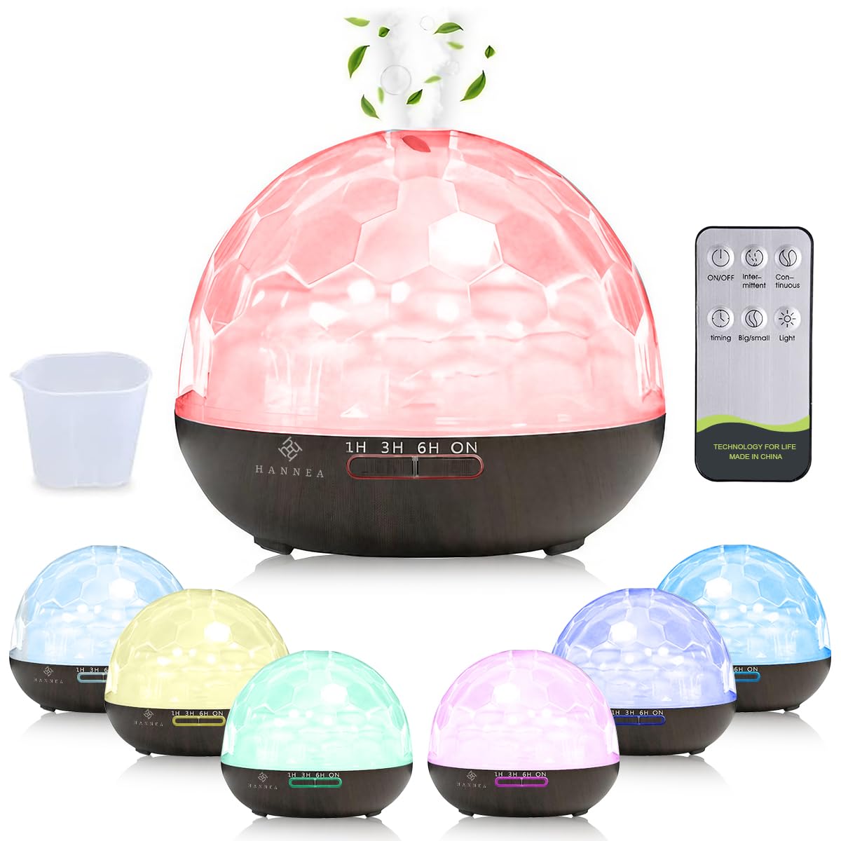 HASTHIPHANNEA 500ml Essential Oil Diffuser, LED Humidifier, with Timer & Remote Control Desk Humidifier, 2 in 1 Creative Crystal Ball Essential Oil Diffuser for Home, Yoga, Bedroom, Office