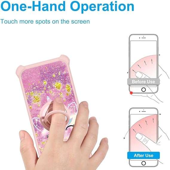 jioeuinly Case Compatible for Nothing Phone 2a Phone Case Cover [with Tempered Glass Screen Protector][Hard PC + Soft Silicone][Ring Support] [Gold Glitter+Luminous] JSF-DJS