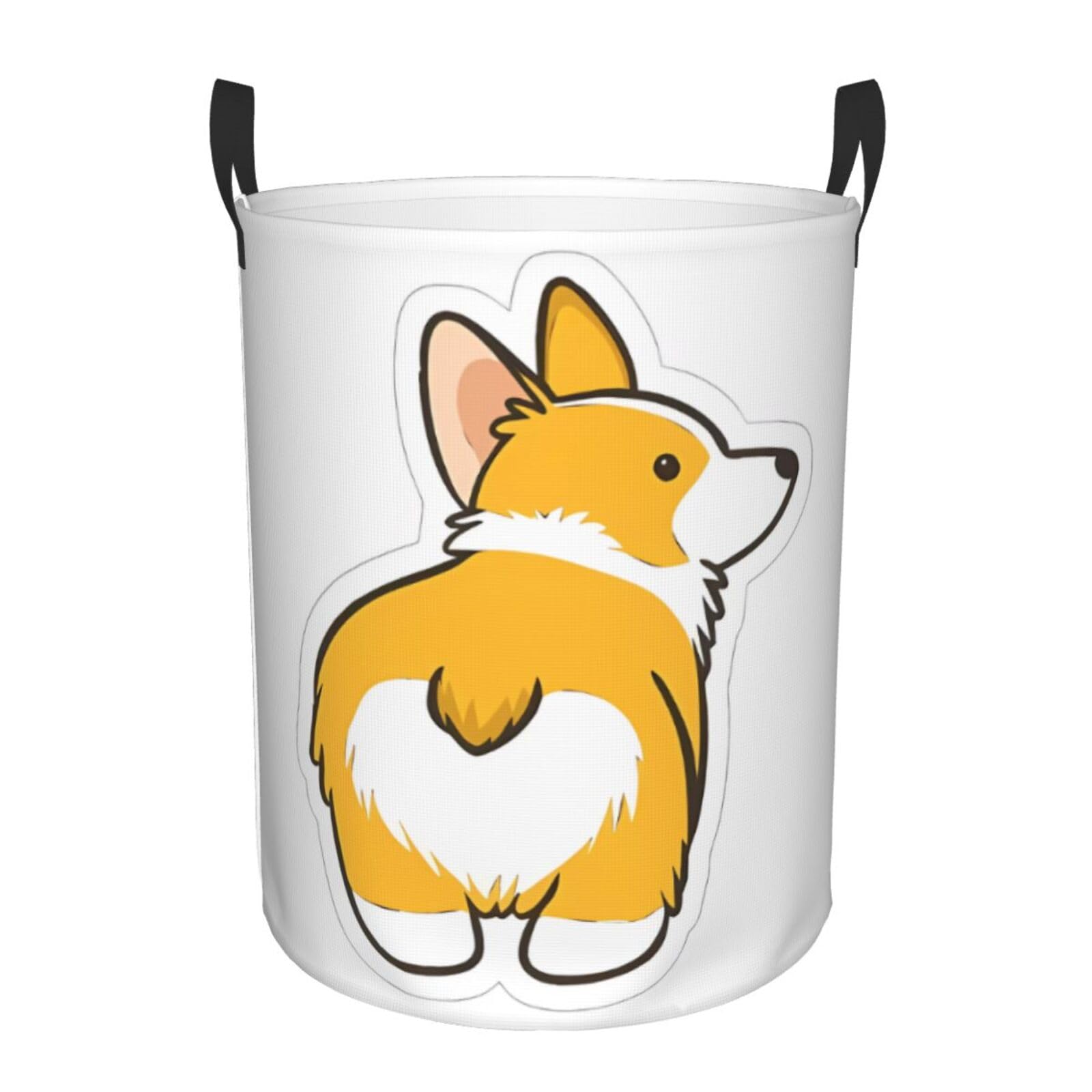 S Circular Hamper cute corgi butt Print for Dirty Clothes