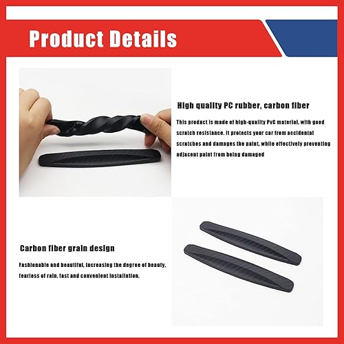 Miniatura 5 de yvshy Paquete de 4 protectores de puerta de automóvil, adhesivo antiarañazos, protectores de borde de puerta de automóvil, apto para la mayoría de