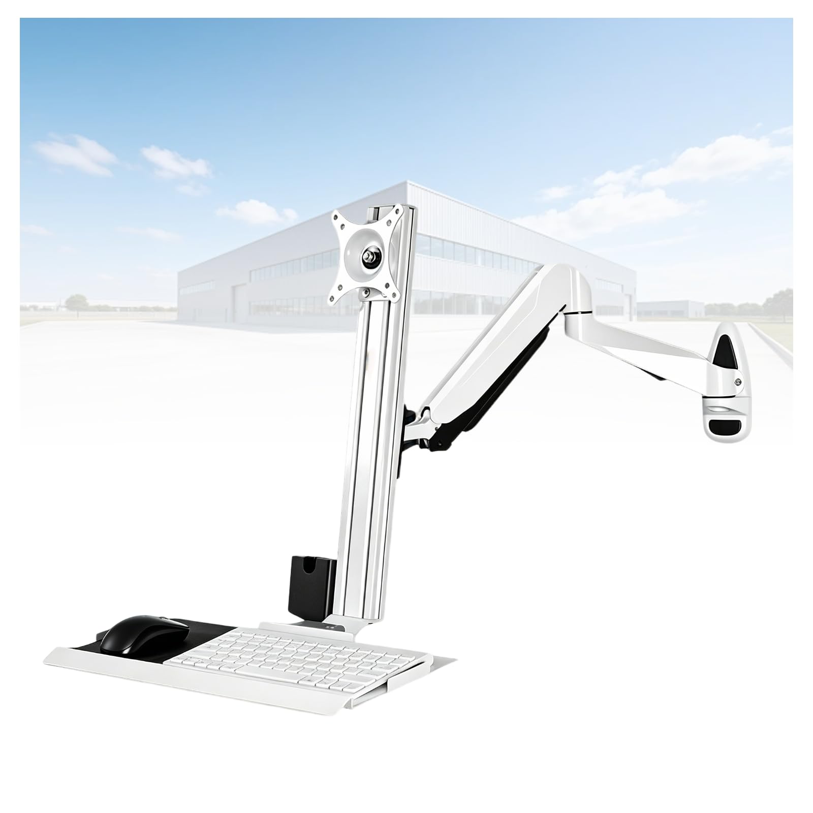 ZHENYUWANG Single-monitor desktop mount 450mmkeyboardtray