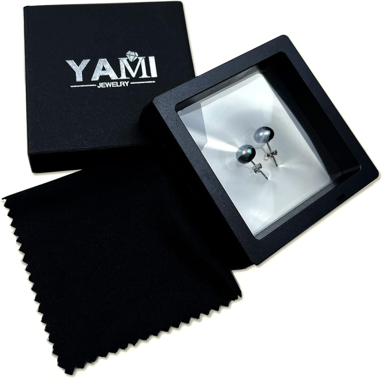 YAMI Black/Grey/White Pearl Earrings, Real Cultured Pearl, 925 Sterling Silver Stud Earrings Plated with 18K Gold, Classic & Elegant Jewelry Gifts for Women, Hypoallergenic Earrings for Sensitive Ears - Image 7