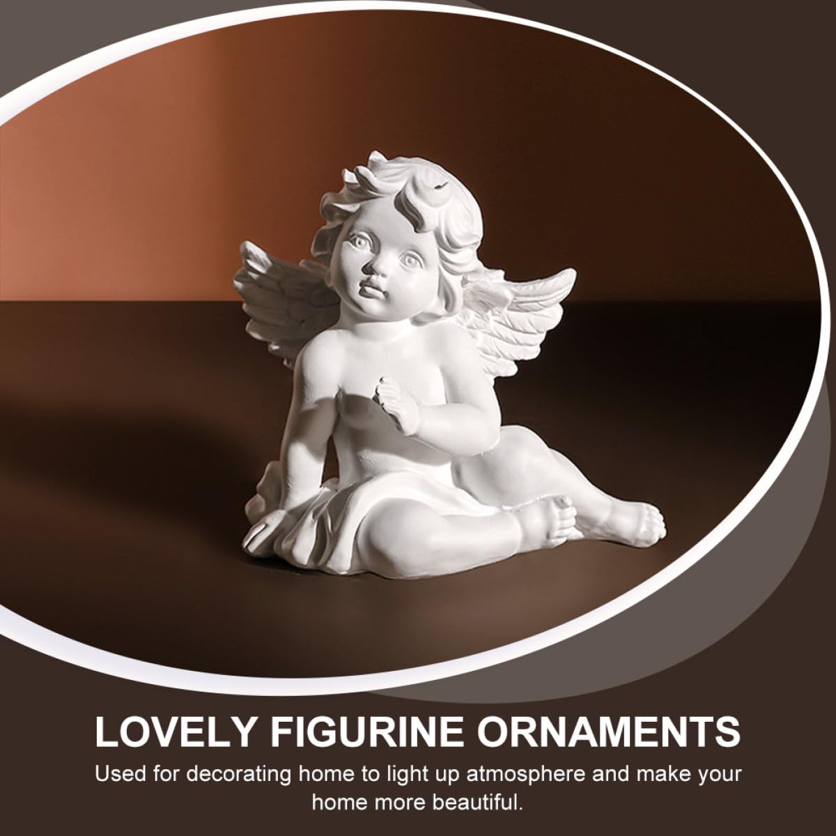 Levemolo Resin Engel Figuren 2 Stück Tischdekoration Wohnfiguren Dekoration Elegante Tragbare Harz Engelsfigur für Schreibtisch und Wohnraum
