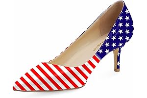 American Flag Low Heel Kitten Pumps