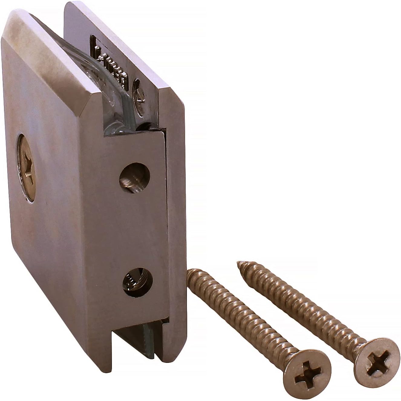 C.R. LAURENCE BGCU1BBRZ CRL Brushed Bronze Beveled Style Notch-in-Glass Fixed Panel U-Clamp