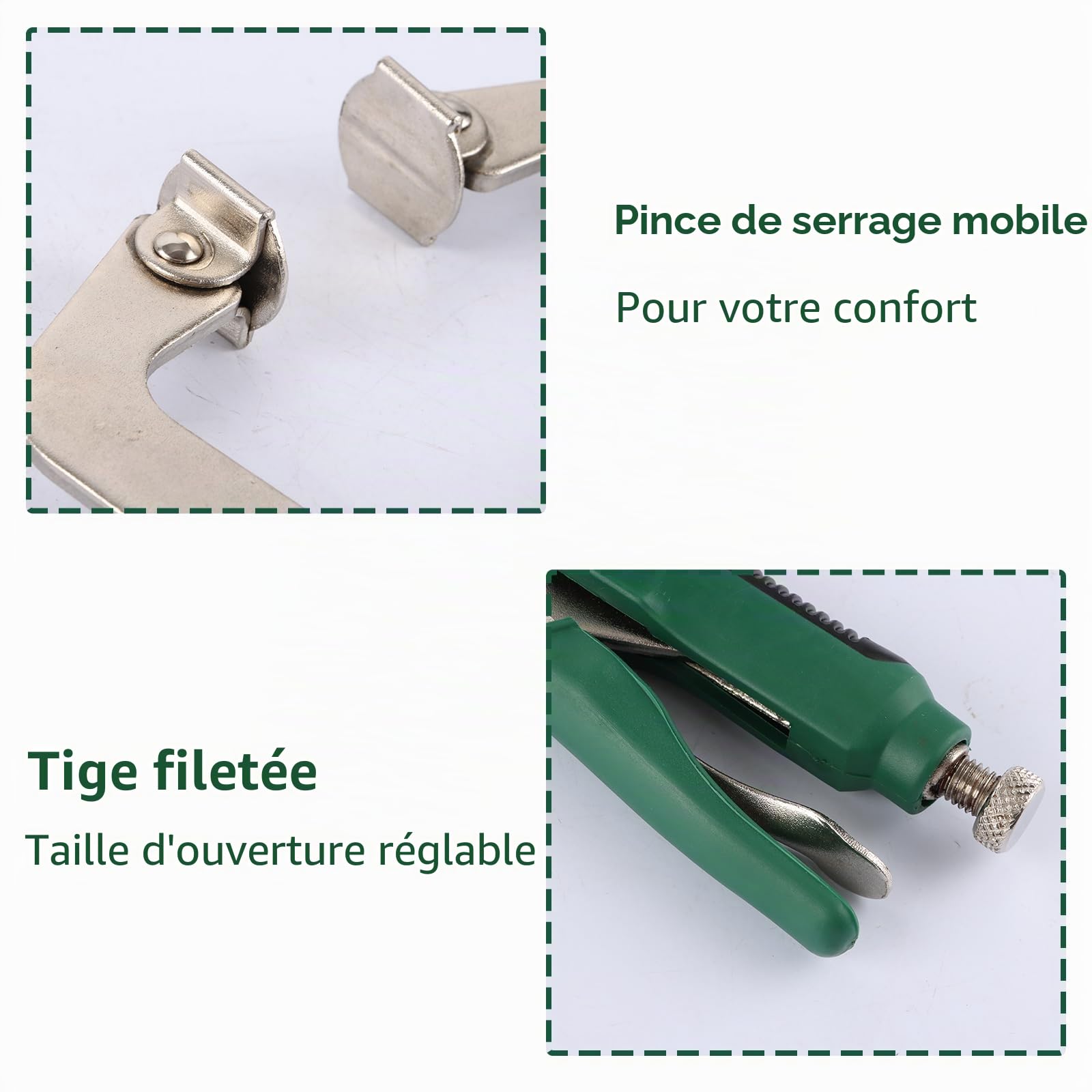 Lot de 2 pinces en C de 28 cm - Serre-joints en C - Pince à serrage rapide - Étau lourd - Avec vis réglables et coussinets pivotants - Pour le travail du bois et les soudeurs