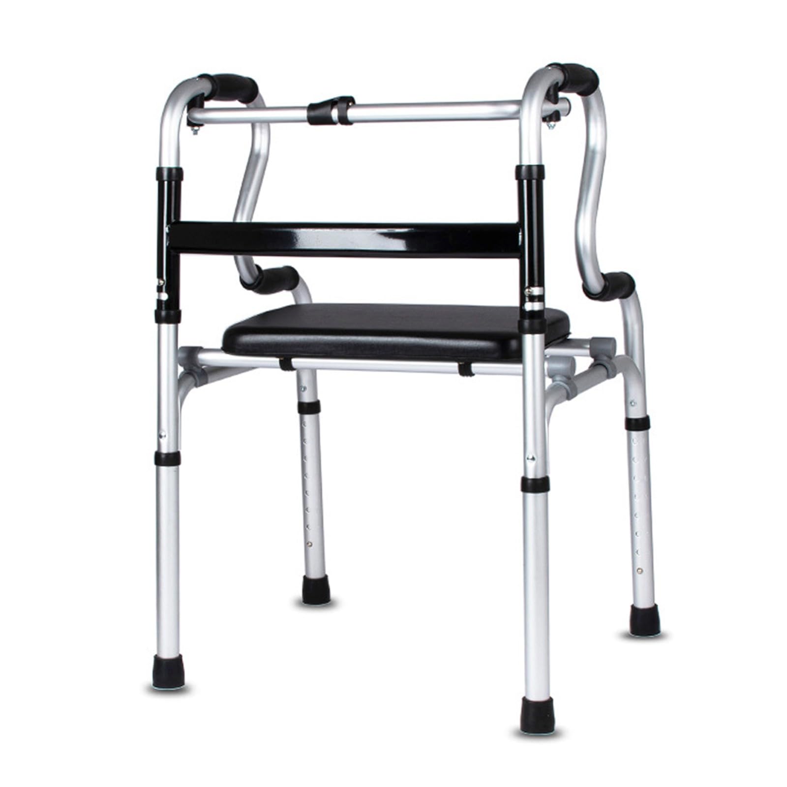 Andador con Asiento para Ancianos,Andador para Ancianos,Caminadores para Mayores,Andadores con Asiento,Andadores Adultos Plegable,Altura Ajustable,hasta 150 Kg