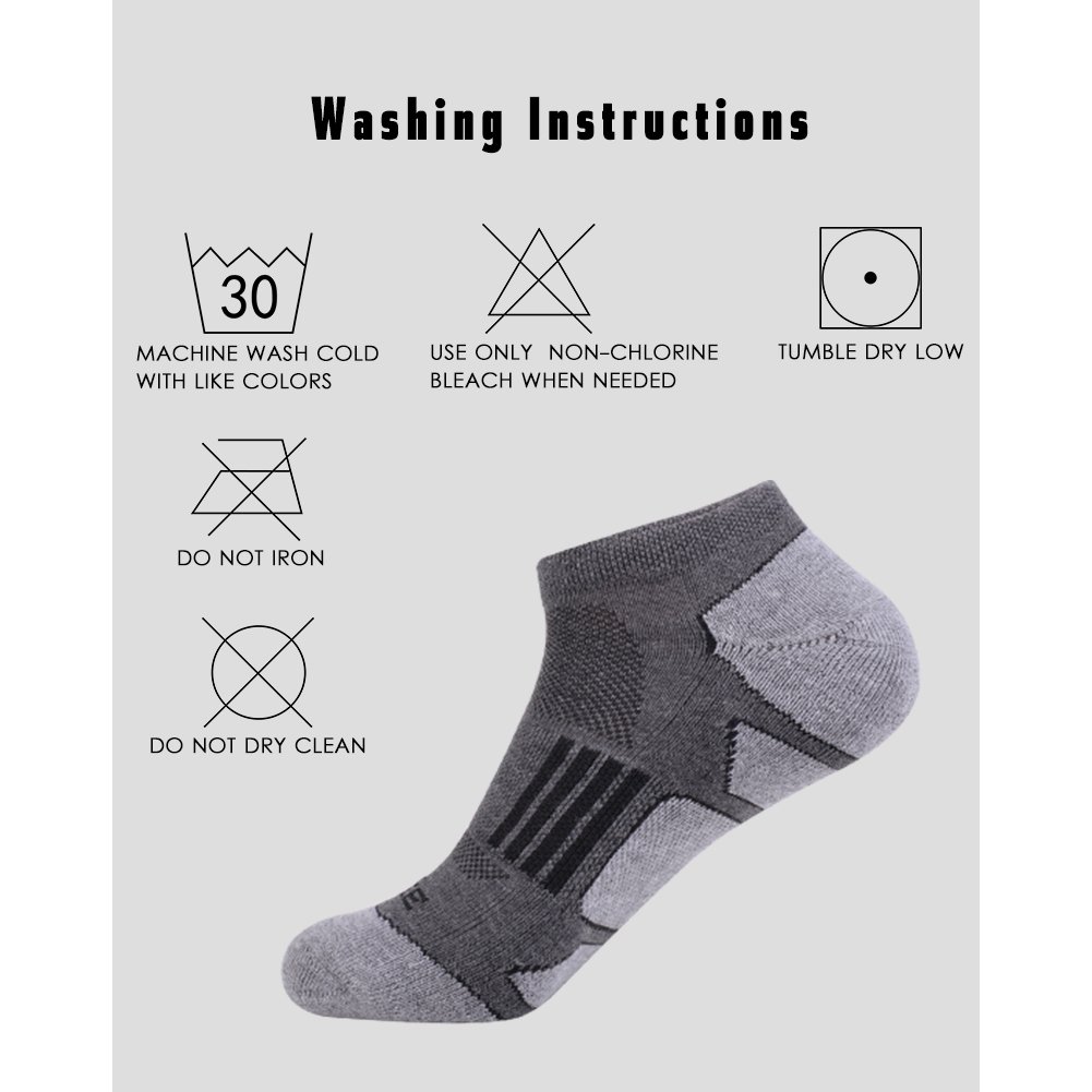 JOYNÉE Calcetines deportivos para correr para hombre, 6 unidades, acolchados, de corte bajo, Grey 1(6 Pares), Shoe Size: 6-12