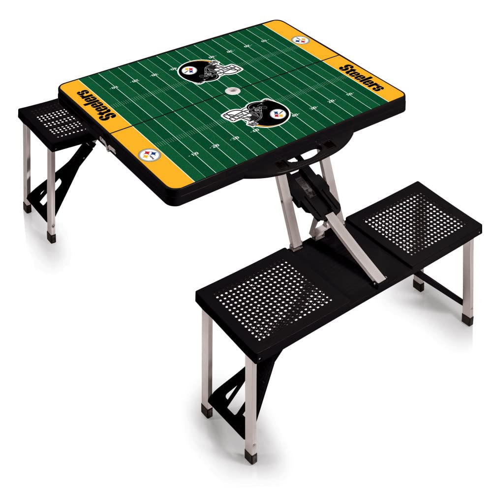 Picnic TIME NFL Football Field Folding Picnic Table, Camping Table, Outdoor Table with Umbrella Hole