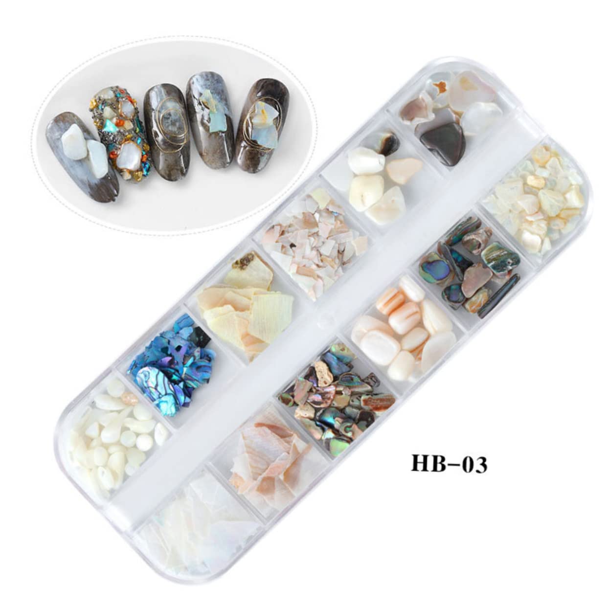 Ipetboom 2 Sets Natural Shell Flake Nail Art Decor Fashion Manicure Accessory Cute Nail Charms